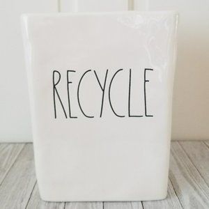 Rae Dunn Ceramic TRASH Square Bathroom Wastebasket Trash Can